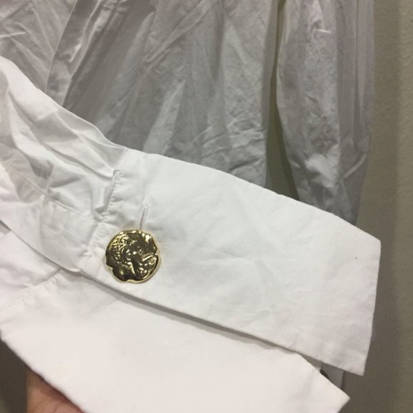 Zara White Cotton Faux Wrap Blouse Size XS NWT - Picture 5 of 8